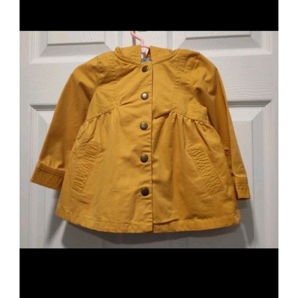 Rachel Zoe Baby Girls Mustard Yellow Hooded Trench Coat Infant‎ Size 18 months - Picture 9 of 9